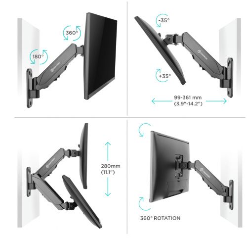 Кронштейн НАСТЕННЫЙ для монитора ONKRON G120 BLACK